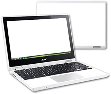 עור Mainyskins תואם ל- Acer Chromebook R11 - לבן מוצק | כיסוי עטיפת מדבקות ויניל מגן, עמיד וייחודי
